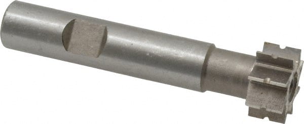Whitney Tool Co. - 1/32" Radius, 1/16" Circle Diam, 3/4" Cutter Diam, 3/8" Cutting Width, Shank Connection, Concave Radius Cutter - 1/2" Shank Diam, 3" OAL, High Speed Steel, Uncoated, Profile Ground, 8 Teeth, Weldon Flat - Exact Tooling