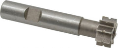 Whitney Tool Co. - 1/32" Radius, 1/16" Circle Diam, 3/4" Cutter Diam, 3/8" Cutting Width, Shank Connection, Concave Radius Cutter - 1/2" Shank Diam, 3" OAL, High Speed Steel, Uncoated, Profile Ground, 8 Teeth, Weldon Flat - Exact Tooling