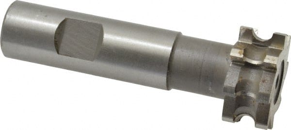 Whitney Tool Co. - 1/8" Radius, 1/4" Circle Diam, 1-1/4" Cutter Diam, 9/16" Cutting Width, Shank Connection, Concave Radius Cutter - 3/4" Shank Diam, 3-1/2" OAL, High Speed Steel, Uncoated, Profile Ground, 8 Teeth, Weldon Flat - Exact Tooling
