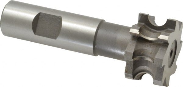 Whitney Tool Co. - 3/16" Radius, 3/8" Circle Diam, 1-3/8" Cutter Diam, 3/4" Cutting Width, Shank Connection, Concave Radius Cutter - 3/4" Shank Diam, 3-1/2" OAL, High Speed Steel, Uncoated, Profile Ground, 8 Teeth, Weldon Flat - Exact Tooling