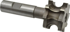 Whitney Tool Co. - 5/16" Radius, 5/8" Circle Diam, 1-3/4" Cutter Diam, 1-1/8" Cutting Width, Shank Connection, Concave Radius Cutter - 3/4" Shank Diam, 4" OAL, High Speed Steel, Uncoated, Profile Ground, 8 Teeth, Weldon Flat - Exact Tooling