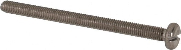 Value Collection - M5x0.80 Metric Coarse, 70mm Length Under Head Slotted Drive Machine Screw - Pan Head, Grade 316 & A4 Stainless Steel, Uncoated, Without Washer - Exact Tooling