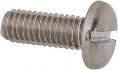 Value Collection - M6x1.00 Metric Coarse, 16mm Length Under Head Slotted Drive Machine Screw - Pan Head, Grade 316 & A4 Stainless Steel, Uncoated, Without Washer - Exact Tooling