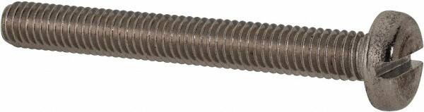 Value Collection - M6x1.00 Metric Coarse, 40mm Length Under Head Slotted Drive Machine Screw - Pan Head, Grade 316 & A4 Stainless Steel, Uncoated, Without Washer - Exact Tooling
