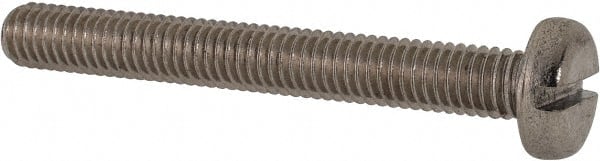 Value Collection - M6x1.00 Metric Coarse, 50mm Length Under Head Slotted Drive Machine Screw - Pan Head, Grade 316 & A4 Stainless Steel, Uncoated, Without Washer - Exact Tooling