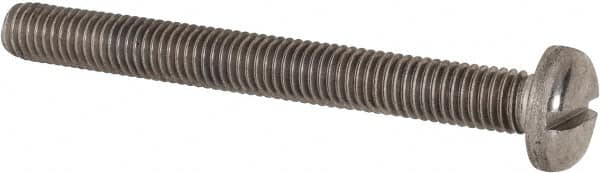 Value Collection - M8x1.25, 75mm Length Under Head Slotted Drive Machine Screw - Pan Head, Grade 316 & A4 Stainless Steel, Uncoated, Without Washer - Exact Tooling