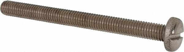 Value Collection - M8x1.25 Metric Coarse, 90mm Length Under Head Slotted Drive Machine Screw - Pan Head, Grade 316 & A4 Stainless Steel, Uncoated, Without Washer - Exact Tooling
