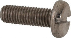 Value Collection - M10x1.50, 30mm Length Under Head Slotted Drive Machine Screw - Pan Head, Grade 316 & A4 Stainless Steel, Uncoated, Without Washer - Exact Tooling
