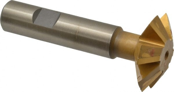 Whitney Tool Co. - 1-1/2° 1-1/2" Cut Diam, 1/2" Cut Width, 5/8" Shank, Carbide-Tipped Double-Angle Cutter - Exact Tooling