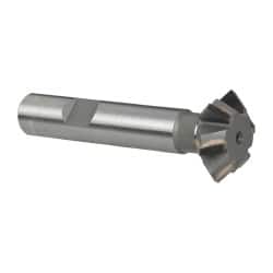 Whitney Tool Co. - 1° 1" Cut Diam, 3/8" Cut Width, 1/2" Shank, Carbide-Tipped Double-Angle Cutter - Exact Tooling