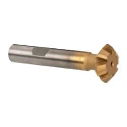 Whitney Tool Co. - 3/4° 3/4" Cut Diam, 1/4" Cut Width, 3/8" Shank, Carbide-Tipped Double-Angle Cutter - Exact Tooling