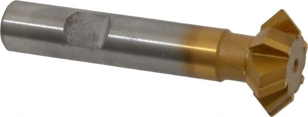 Whitney Tool Co. - 1° 1" Cut Diam, 3/8" Cut Width, 1/2" Shank, Carbide-Tipped Double-Angle Cutter - Exact Tooling
