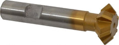 Whitney Tool Co. - 1° 1" Cut Diam, 3/8" Cut Width, 1/2" Shank, Carbide-Tipped Double-Angle Cutter - Exact Tooling
