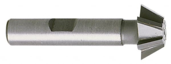 Whitney Tool Co. - 3/4" Diam x 5/16" Width of Cut, 60° Included Angle, Shank Connection, Carbide Tipped Single Angle Cutter - 3/8" Shank Diam, 2-1/8" Overall Length, Right Hand Cut, TiN Coated - Exact Tooling