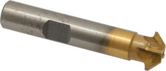 Whitney Tool Co. - 1/2" Diam x 1/8" Width of Cut, 45° Included Angle, Shank Connection, Carbide Tipped Single Angle Cutter - 3/8" Shank Diam, 2-1/8" Overall Length, Right Hand Cut, TiN Coated - Exact Tooling