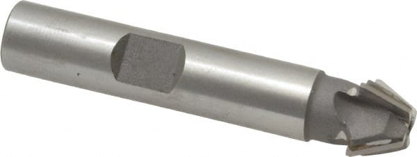 Whitney Tool Co. - 1/2" Diam x 7/32" Width of Cut, 60° Included Angle, Shank Connection, Carbide Tipped Single Angle Cutter - 3/8" Shank Diam, 2-1/8" Overall Length, Right Hand Cut, Uncoated - Exact Tooling