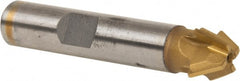 Whitney Tool Co. - 1/2" Diam x 7/32" Width of Cut, 60° Included Angle, Shank Connection, Carbide Tipped Single Angle Cutter - 3/8" Shank Diam, 2-1/8" Overall Length, Right Hand Cut, TiN Coated - Exact Tooling