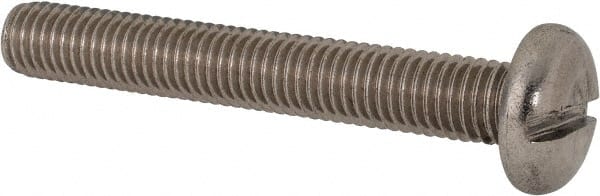 Value Collection - M10x1.50 Metric Coarse, 70mm Length Under Head Slotted Drive Machine Screw - Pan Head, Grade 316 & A4 Stainless Steel, Uncoated, Without Washer - Exact Tooling