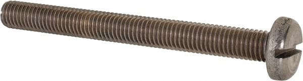 Value Collection - M10x1.50 Metric Coarse, 100mm Length Under Head Slotted Drive Machine Screw - Pan Head, Grade 316 & A4 Stainless Steel, Uncoated, Without Washer - Exact Tooling