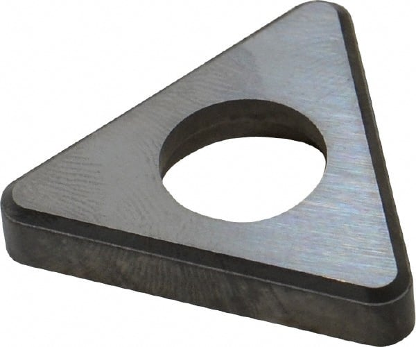 Made in USA - 3/4" Inscribed Circle, Triangle Shim for Indexables - Carbide, 3/16" Thick, TSN Shim Style, Negative Rake, Left Hand, Right Hand Cut - Exact Tooling