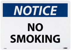 NMC - "Notice - No Smoking", 20" Long x 28" Wide, Aluminum Safety Sign - Rectangle, 0.04" Thick, Use for Accident Prevention - Exact Tooling