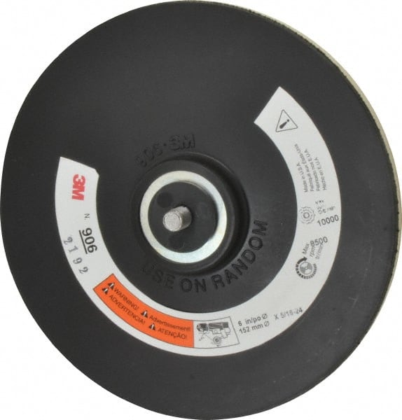 3M - 6" Diam Hook & Loop Disc Backing Pad - Medium Density, 8,500 RPM - Exact Tooling