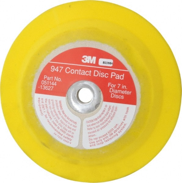 3M - 7" Diam Hook & Loop Disc Backing Pad - Medium Density, 6,000 RPM - Exact Tooling
