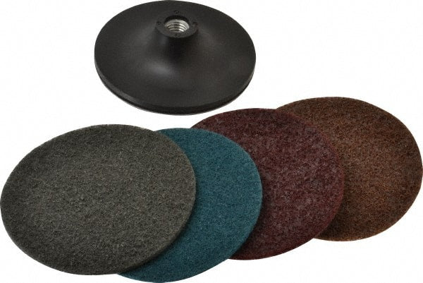 3M - 5 Piece, 4-1/2" Disc Diam, Abrasive Disc Kit - Nonwoven - Exact Tooling