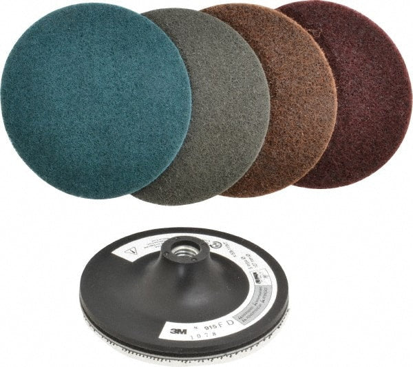 3M - 5 Piece, 5" Disc Diam, Abrasive Disc Kit - Nonwoven - Exact Tooling