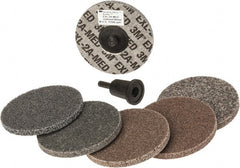 3M - 7 Piece Deburring Kit - 3" Diam Unitized Wheels in Fine, Medium & Coarse Grades, Quick Change Connection - Exact Tooling
