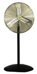Airmaster - 30" Blade, 1/3 hp, 5,143, 5,943 & 7,794 CFM, Oscillating Industrial Circulation Fan - Pedestal, 115 Volts, 2.5 Amps, 3 Speed - Exact Tooling