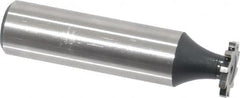 Interstate - 1/2" Diam x 1/16" Face Width, High Speed Steel, 8 Teeth, Shank Connection Woodruff Keyseat Cutter - Uncoated, 2-1/16" OAL x 1/2" Shank, Straight Teeth, ANSI 204, Old Standard 1 - Exact Tooling