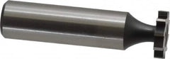 Interstate - 5/8" Diam x 1/8" Face Width, High Speed Steel, 8 Teeth, Shank Connection Woodruff Keyseat Cutter - Uncoated, 2-1/8" OAL x 1/2" Shank, Straight Teeth, ANSI 405, Old Standard 5 - Exact Tooling