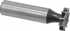 Interstate - 3/4" Diam x 1/8" Face Width, High Speed Steel, 10 Teeth, Shank Connection Woodruff Keyseat Cutter - Uncoated, 2-1/8" OAL x 1/2" Shank, Straight Teeth, ANSI 406, Old Standard 7 - Exact Tooling