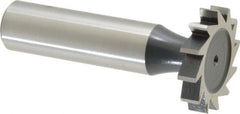 Interstate - 1" Diam x 3/16" Face Width, High Speed Steel, 12 Teeth, Shank Connection Woodruff Keyseat Cutter - Uncoated, 2-3/16" OAL x 1/2" Shank, Straight Teeth, ANSI 608, Old Standard 13 - Exact Tooling