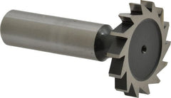 Interstate - 1-1/4" Diam x 3/16" Face Width, High Speed Steel, 14 Teeth, Shank Connection Woodruff Keyseat Cutter - Uncoated, 2-3/16" OAL x 1/2" Shank, Straight Teeth, ANSI 610, Old Standard 19 - Exact Tooling