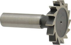 Interstate - 1-1/2" Diam x 1/4" Face Width, High Speed Steel, 16 Teeth, Shank Connection Woodruff Keyseat Cutter - Uncoated, 2-1/4" OAL x 1/2" Shank, Straight Teeth, ANSI 812, Old Standard 24 - Exact Tooling