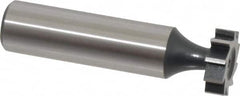Interstate - 5/8" Diam x 3/16" Face Width, High Speed Steel, 8 Teeth, Shank Connection Woodruff Keyseat Cutter - Uncoated, 2-3/16" OAL x 1/2" Shank, Straight Teeth, ANSI 605, Old Standard 61 - Exact Tooling