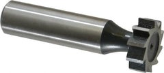 Interstate - 3/4" Diam x 1/4" Face Width, High Speed Steel, 10 Teeth, Shank Connection Woodruff Keyseat Cutter - Uncoated, 2-1/4" OAL x 1/2" Shank, Straight Teeth, ANSI 806, Old Standard 91 - Exact Tooling