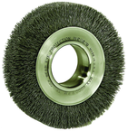 6" Diameter - 2" Arbor Hole - Crimped Steel Wire Straight Wheel - Exact Tooling
