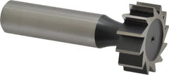 Interstate - 1" Diam x 3/8" Face Width, High Speed Steel, 12 Teeth, Shank Connection Woodruff Keyseat Cutter - Uncoated, 2-3/8" OAL x 1/2" Shank, Straight Teeth, ANSI 1208, Old Standard 152 - Exact Tooling