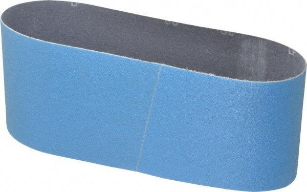 Norton - 4" Wide x 24" OAL, 80 Grit, Zirconia Alumina Abrasive Belt - Zirconia Alumina, Medium, Coated, Y Weighted Cloth Backing, Series 3X - Exact Tooling