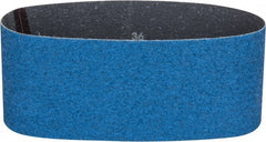 Norton - 4" Wide x 24" OAL, 36 Grit, Zirconia Alumina Abrasive Belt - Zirconia Alumina, Very Coarse, Coated, Y Weighted Cloth Backing, Series 3X - Exact Tooling