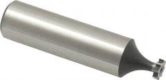 Interstate - 1/4" Diam x 1/16" Face Width, High Speed Steel, 6 Teeth, Shank Connection Woodruff Keyseat Cutter - Uncoated, 2-1/16" OAL x 1/2" Shank, Straight Teeth, ANSI 202, Old Standard 201 - Exact Tooling