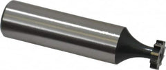 Interstate - 3/8" Diam x 3/32" Face Width, High Speed Steel, 6 Teeth, Shank Connection Woodruff Keyseat Cutter - Uncoated, 2-3/32" OAL x 1/2" Shank, Straight Teeth, ANSI 303, Old Standard 212 - Exact Tooling