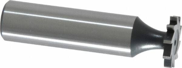 Interstate - 5/8" Diam x 3/32" Face Width, Cobalt, 8 Teeth, Shank Connection Woodruff Keyseat Cutter - Uncoated, 2-3/32" OAL x 1/2" Shank, Straight Teeth, ANSI 305, Old Standard 4 - Exact Tooling