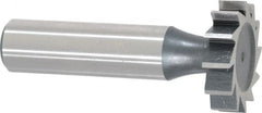 Interstate - 1" Diam x 1/4" Face Width, Cobalt, 12 Teeth, Shank Connection Woodruff Keyseat Cutter - Uncoated, 2-1/4" OAL x 1/2" Shank, Straight Teeth, ANSI 808, Old Standard 15 - Exact Tooling