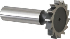 Interstate - 1-1/4" Diam x 3/16" Face Width, Cobalt, 14 Teeth, Shank Connection Woodruff Keyseat Cutter - Uncoated, 2-3/16" OAL x 1/2" Shank, Straight Teeth, ANSI 610, Old Standard 19 - Exact Tooling