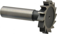 Interstate - 1-3/8" Diam x 1/4" Face Width, Cobalt, 14 Teeth, Shank Connection Woodruff Keyseat Cutter - Uncoated, 2-1/4" OAL x 1/2" Shank, Straight Teeth, ANSI 811, Old Standard 22 - Exact Tooling