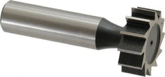 Interstate - 1" Diam x 3/8" Face Width, Cobalt, 12 Teeth, Shank Connection Woodruff Keyseat Cutter - Uncoated, 2-3/8" OAL x 1/2" Shank, Straight Teeth, ANSI 1208, Old Standard 152 - Exact Tooling